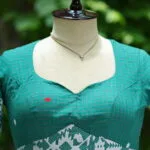 Jaharat jamdani – Blouse in Rama green | Tilattama