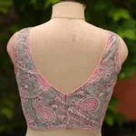 Jaipuri Jadu N/P – Blouse in Slate, back view | Tilattama
