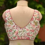 Jaipuri Jadu N/P – Blouse in white, back view | Tilattama