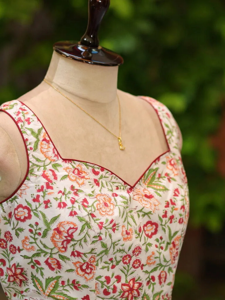 Jaipuri Jadu N/P – Blouse in white, side view | Tilattama