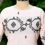 Jamdani Border One Piece - white-black