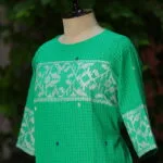 Jamdani Border One Piece - parrot-green