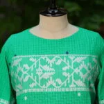 Jamdani Border One Piece - parrot-green