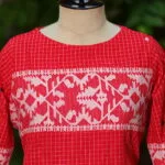 Jamdani Border One Piece - red