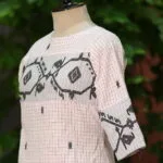 Jamdani Border One Piece - white-black