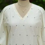 Jamdani Kaftan – Kurti in white & black | Tilattama