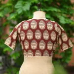 Kalamkari Boat V Neck - chocolate