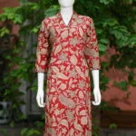 Kalamkari Kurti – Kurti in Maroon, front view | Tilattama