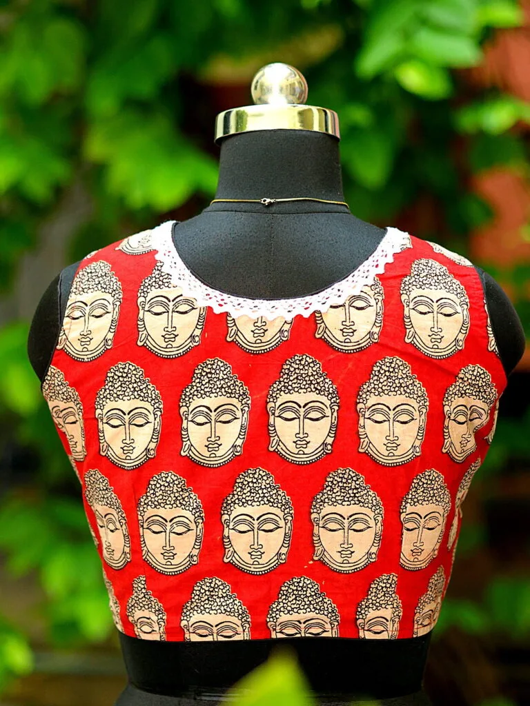 Kalamkari Square Neck S/L - maroon