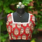 Kalamkari Square Neck S/L - maroon