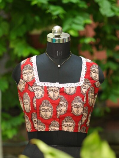 Kalamkari Square Neck S/L - maroon