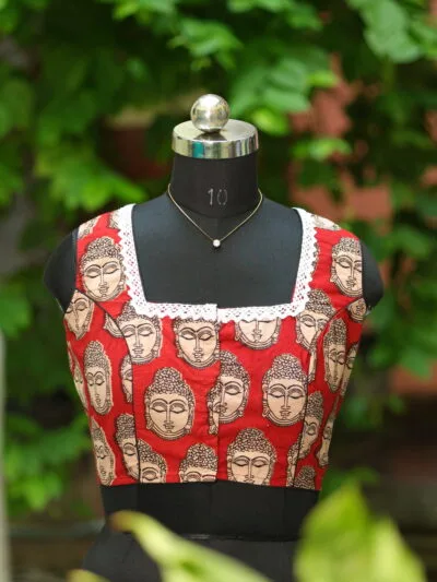 Kalamkari Square Neck S/L - maroon