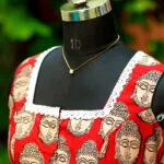Kalamkari Square Neck S/L - maroon