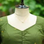 Karat Cord Jamdani – Blouse in Mosh green | Tilattama