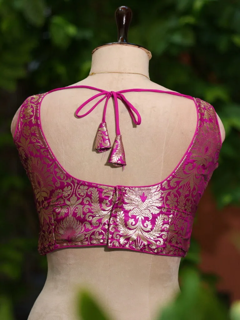 Katan Saby S/L P/D – Blouse in Purple, back view | Tilattama