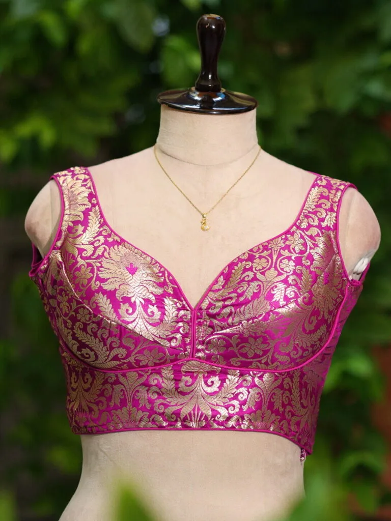 Katan Saby S/L P/D – Blouse in Purple, front view | Tilattama