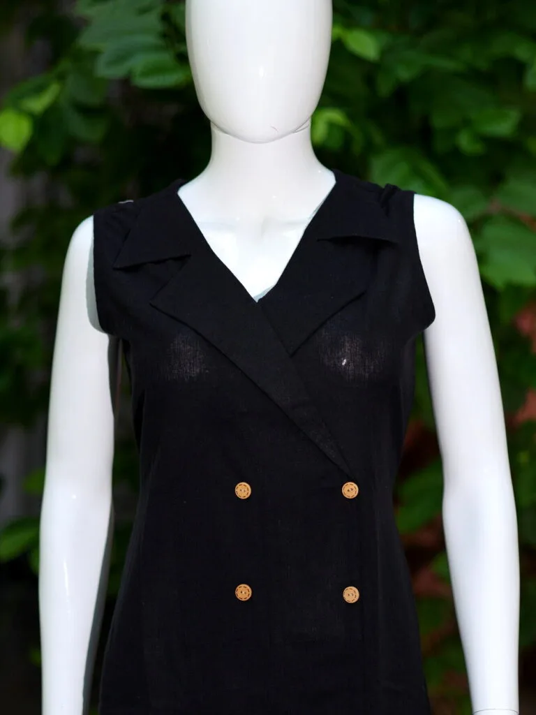 Khadi Blazer One Piece – Kurti in Black | Tilattama