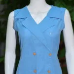 Khadi Blazer One Piece – Kurti in Powder Blue | Tilattama