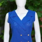 Khadi Blazer One Piece – Kurti in Royal Blue | Tilattama