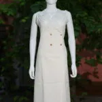 Khadi Blazer One Piece – Kurti in white, front view | Tilattama