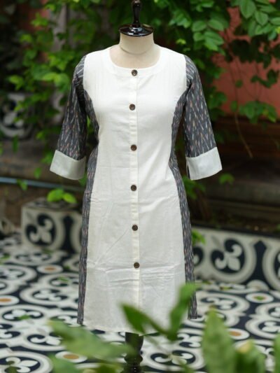 khadi Ikkat kurti