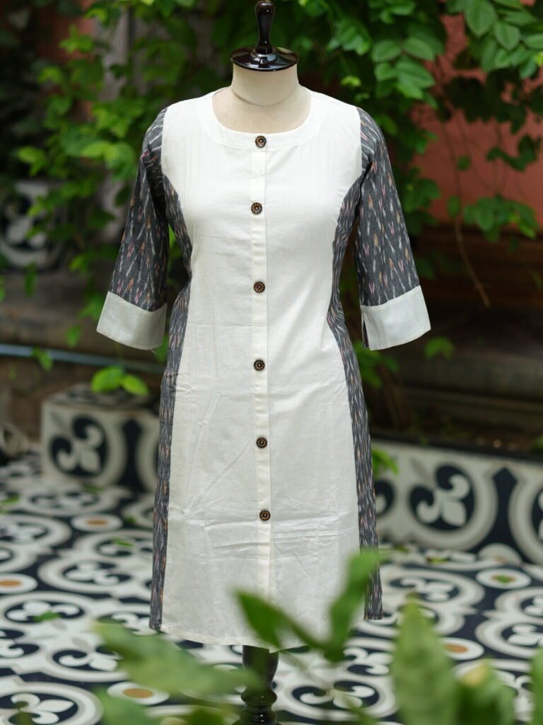 khadi Ikkat kurti