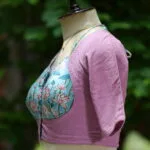 Khadi Sangeneri Masaba G/S – Blouse in Mauve, side view | Tilattama