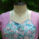 Khadi Sangeneri Masaba G/S – Blouse in Mauve | Tilattama