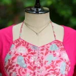 Khadi Sangeneri Masaba G/S – Blouse in Rani | Tilattama