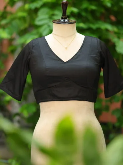 Malai Celeb G/S – Blouse in Black, front view | Tilattama