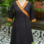 Mangalgiri – Kurti in Black, front view | Tilattama