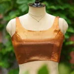 Metallic Raga Round Neck – Blouse in Copper, neckline | Tilattama