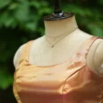 Metallic Raga Round Neck – Blouse in Metallic Purple, neckline | Tilattama