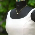 Metallic Raga Round Neck – Blouse in Silver, neckline | Tilattama