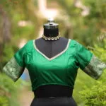 MOHINI – Blouse in Leaf Green, front view | Tilattama