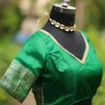 MOHINI – Blouse in Leaf Green, side view | Tilattama