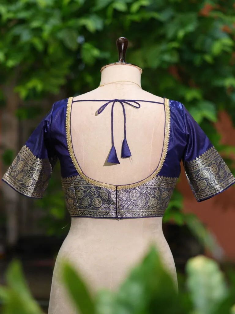 MOHINI – Blouse in Mid Night Blue, back view | Tilattama