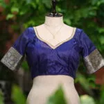 MOHINI – Blouse in Mid Night Blue, front view | Tilattama