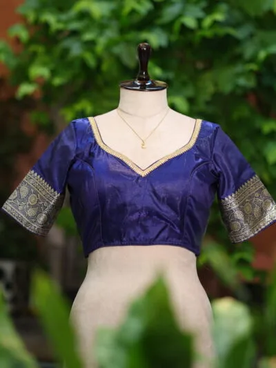 MOHINI – Blouse in Mid Night Blue, front view | Tilattama