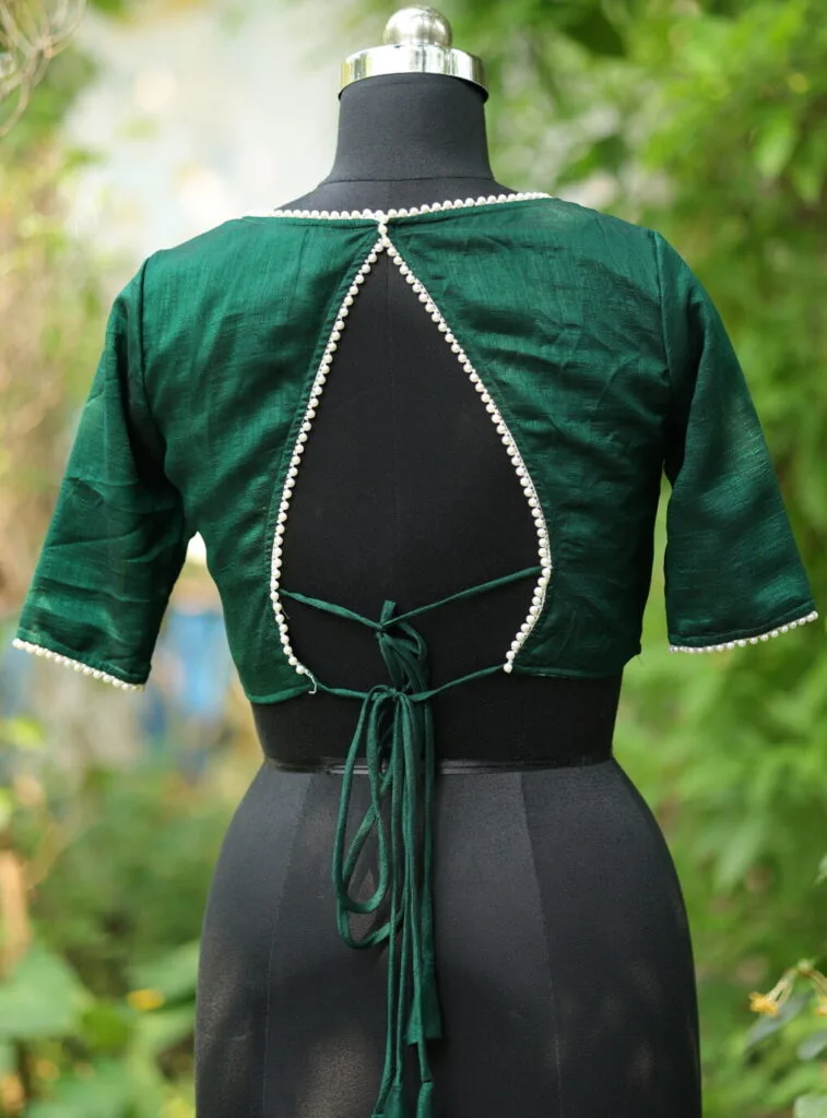 Moti Bichitra Backless - bottle-green
