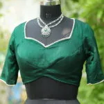 Moti Bichitra Backless - bottle-green