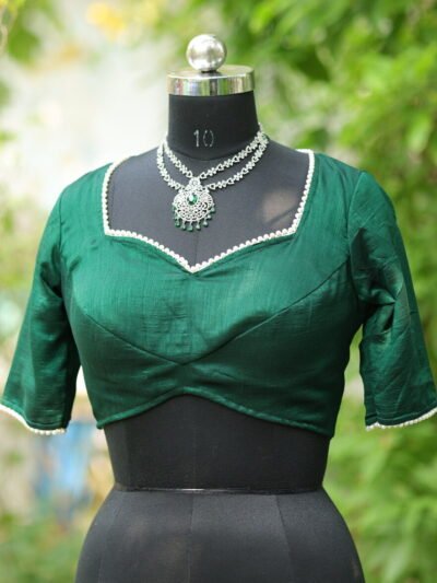Moti Bichitra Backless - bottle-green