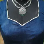 Moti Bichitra Backless – Blouse in Mid Night Blue | Tilattama
