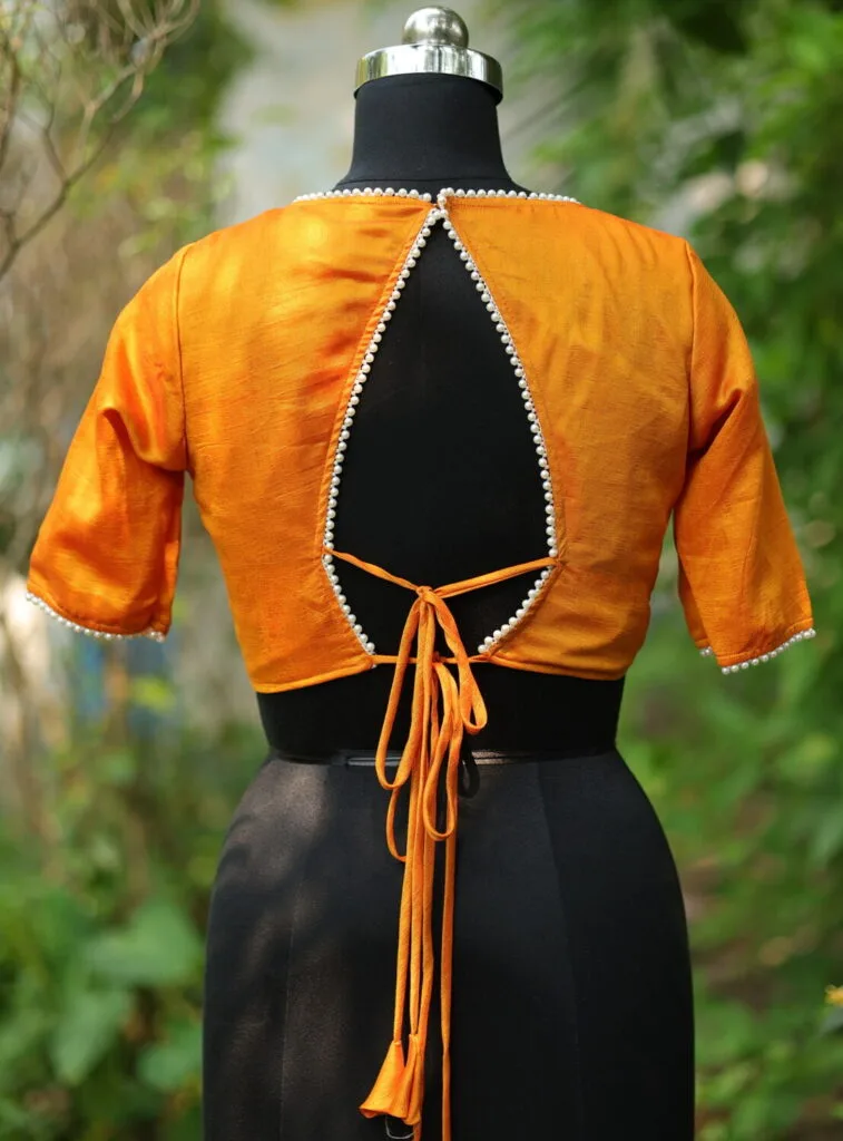 Moti Bichitra Backless - mustard-golden