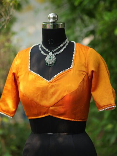 Moti Bichitra Backless - mustard-golden