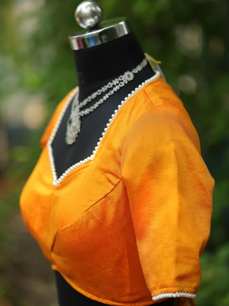 Moti Bichitra Backless - mustard-golden