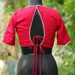 Moti Bichitra Backless – Blouse in Rani, back view | Tilattama