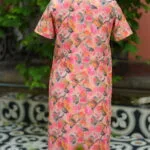 Multi Floral Chikan – Kurti in Blush pink, back view | Tilattama