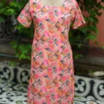 Multi Floral Chikan – Kurti in Blush pink, front view | Tilattama