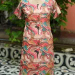 Multi Floral Chikan – Kurti in Cream, front view | Tilattama